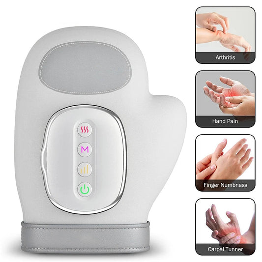 White massage glove with control panel on a white background, featuring the brand AURAGO